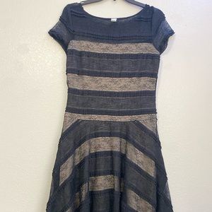 Lacy black and tan dress
